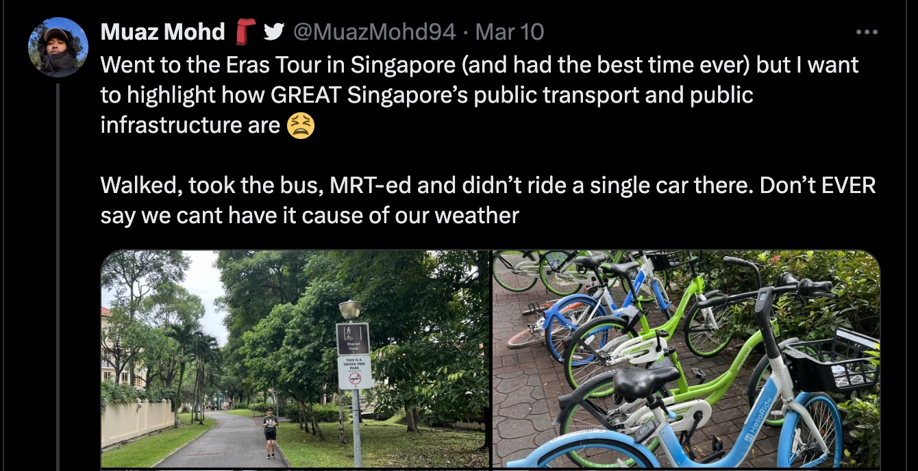 Malaysian man who came for Eras Tour praises Singapore's ‘GREAT’ public transport and infrastructure